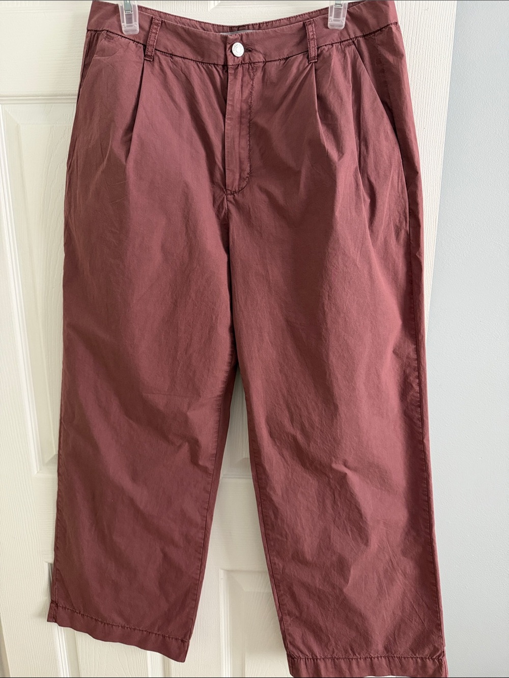 Calvin Klein Jeans 100% Cotton Rosey Pink Pleated Wide Leg Pants - size 8